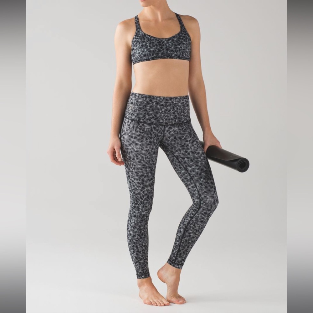 Lululemon Wunder Under Pant Hi-Rise Size 8 Nulux Plume White Black